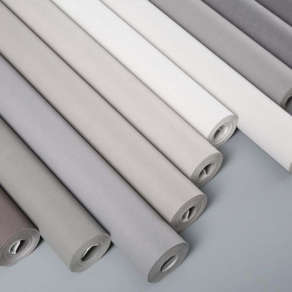 

wallpapers 0.53m Ã 9.5m modern minimalist home living room gray non-woven fabric solid color light bedroom wallpaper