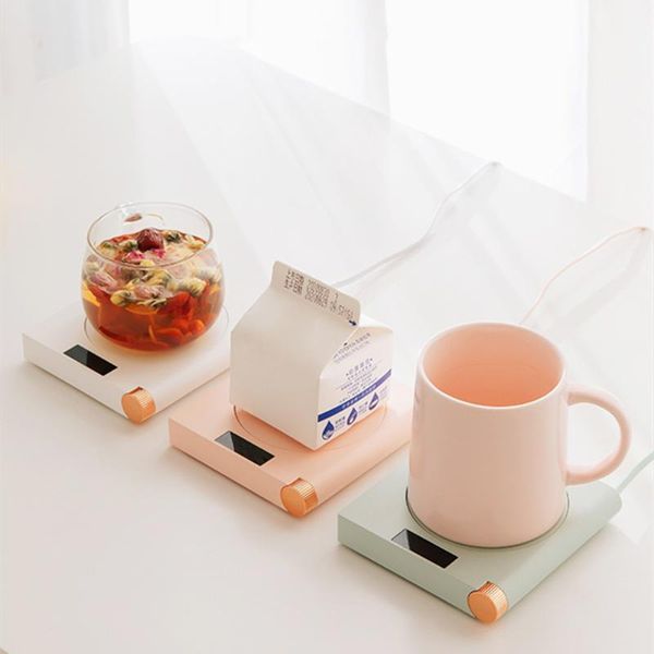 

carpets mini usb warmer gadget charging cup-pad coffee tea drink heater led display adjustment constant temperature mug mat