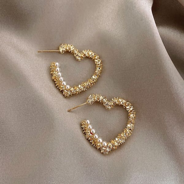 

J1vd the same kind of metal love with pearl made by shireni of south korea women's 925 silver pearl stud earringsearrings and earringsneedl, Golden;silver