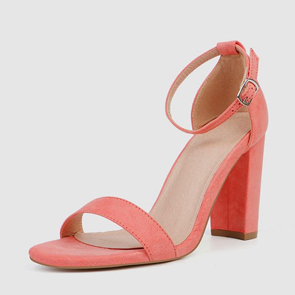 

dress shoes lucyever summer solid color high heels sandals women fashion square party wedding outdoor pumps 61l5, Black