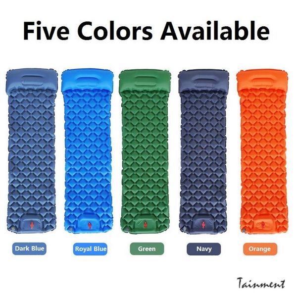 

outdoor pads sleeping pad camping inflatable mattress with pillows travel mat folding bed ultralight air cushion for hiking trekking