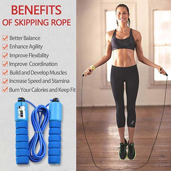 

jump ropes with counter sports fitness adjustable fast speed counting skip rope portable durable skipping #y20
