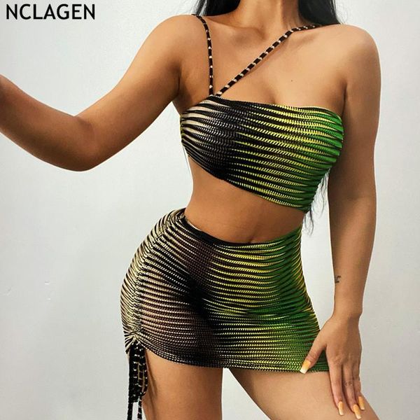 

casual dresses nclagen women cut hollow out mini dress summer sleeveless drawstring see through wheat ears mesh party vestidos, Black;gray
