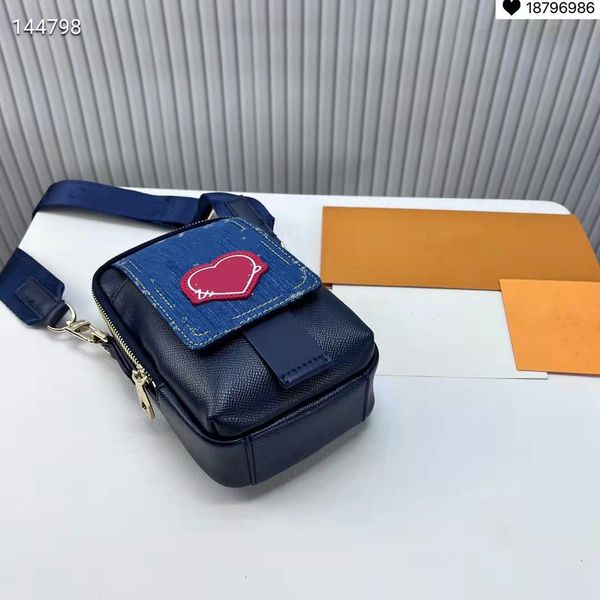 

new designer shoulder bag denim + pvc mobile phone bag