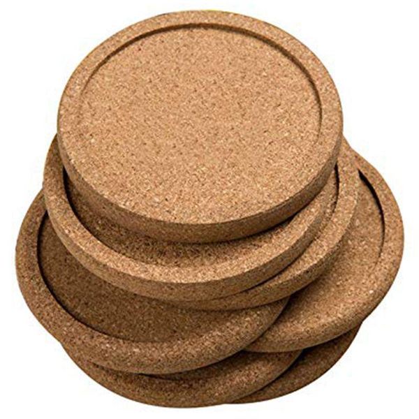 

12pcs/lot plain round cork coasters set coffee cup mat drink tea pad placemats wine table mats decor officekitchen accessories & pads
