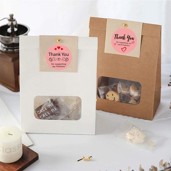 

500pcs thank you for supporting my small business stickers heart seal labels g6da gift wrap
