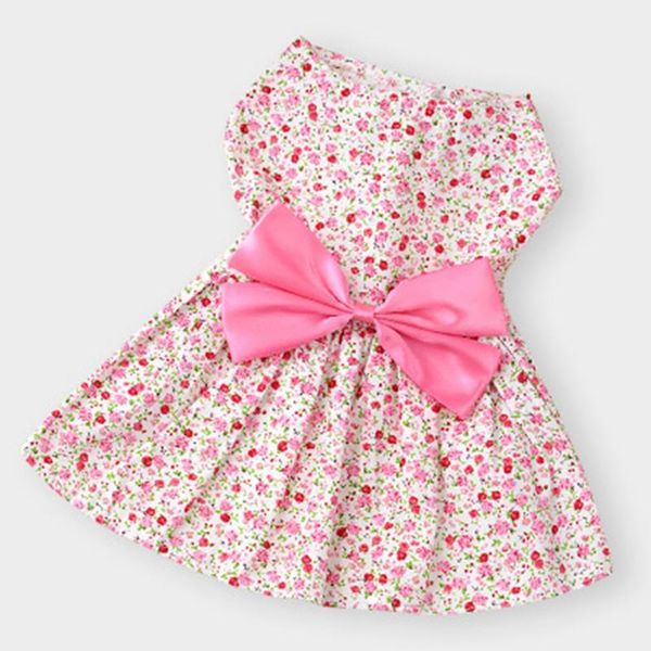 

dog apparel dress bow floral breathable cute princess spring and summer comfortable fashion pet clothes