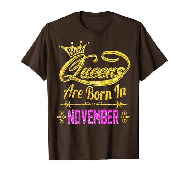 

black queens are born in november t shirt, White;black