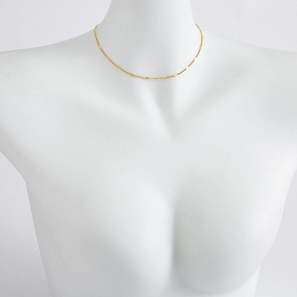 

pendant necklaces stainless steel clavicle chain surprise box medium choker necklace kette minimalist jewelry as year gift, Silver