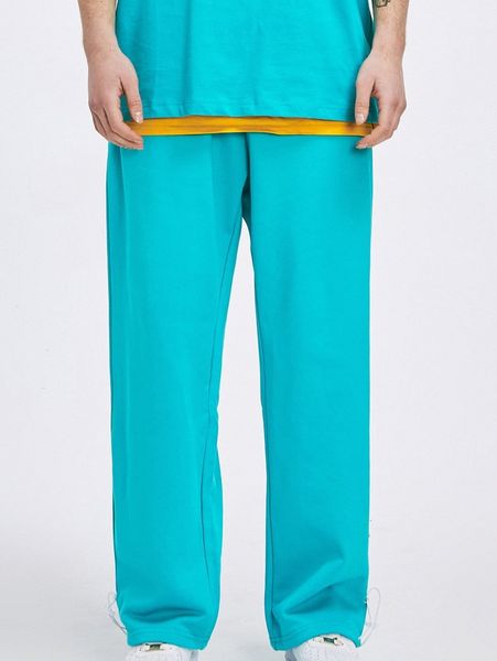 

men neon blue drawstring waist slant pocket pants i0qc#, Black