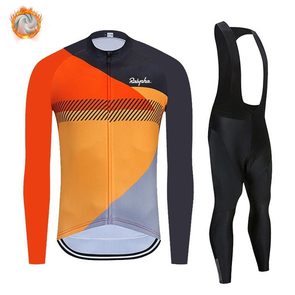 

winter fleece bike set ropa ciclismo men's jersey outdoor riding mountain bicycle long sleeve ralvpha clothing suits racing sets, Black;blue