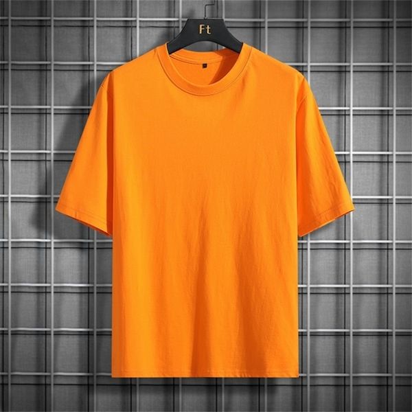 

pure cotton short sleeve summer men fashion casual loose men's solid color half sleeve 220224, White;black