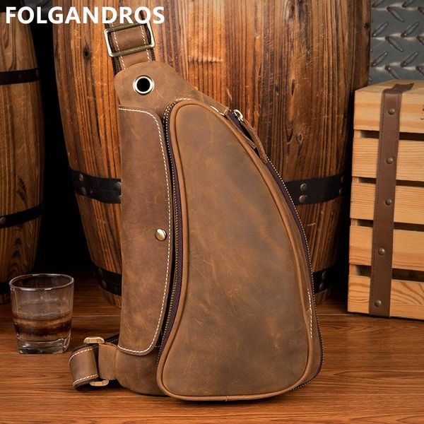 

brand natural genuine leather chest packs 2021 men designer cowhide handmade bag shoulder crossbody bolsa waist bags