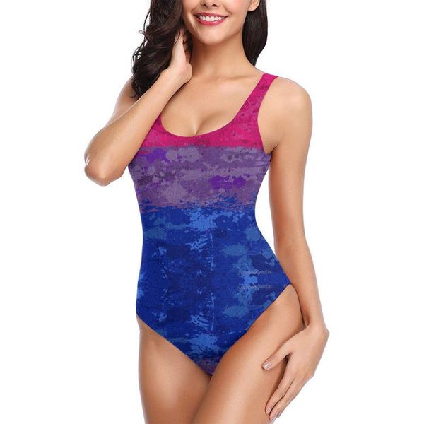 

women's swimwear bisexual paint splatter flag bikinis women swimsuit low waist training bathing suit m3, White;black