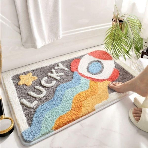 

carpets imitation cashmere bath mats cartoon carpet kitchen mat animals bathroom absorb water rug entrance door home deco