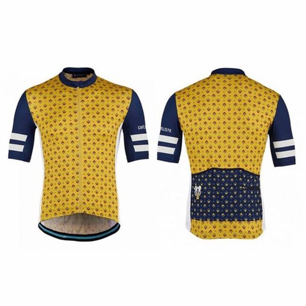 

racing sets cafe du cycliste cycling jersey men bike suit team clothing summer short sleeve mtb quick dry ciclismo maillot hombre, Black;blue