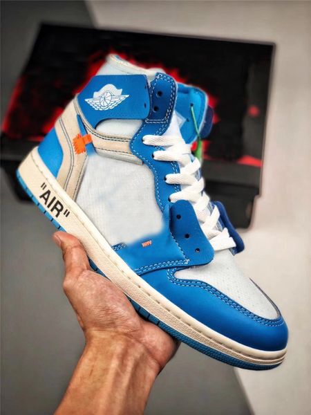 

authentic 1s unc basketball shoes 1 power blue university white chicago red canary yellow mens women sneakers original aq0818-148