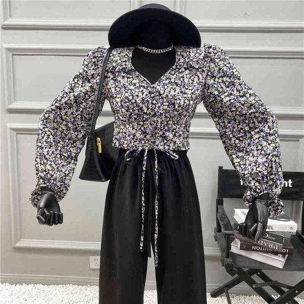 

blouses design of niche flower slimming waist high harvest shirt small fresh ribbon square collar superior temperament, White