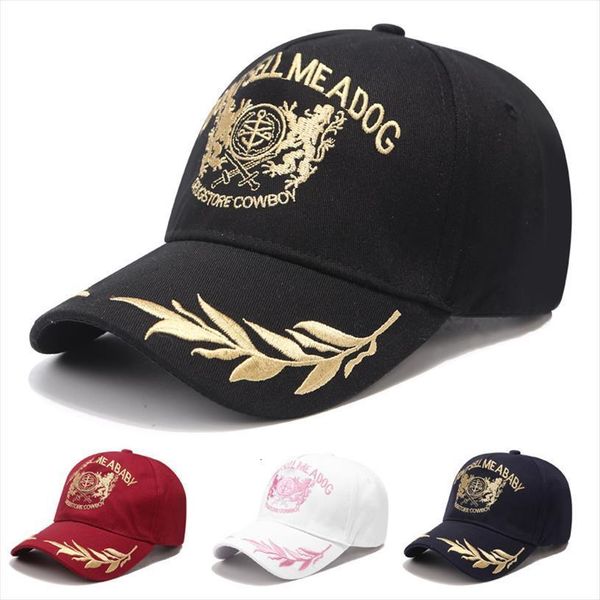 

trendy mens baseball cap golden wheat ear leisure sun hat outdoor casual embroidered twin lions caps black sport hats, Blue;gray