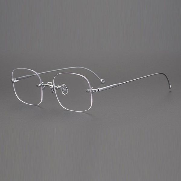 

fashion sunglasses frames pure titanium frameless spectacle frame, large men's and women's prescription lenses, retro fashion, lig, Black