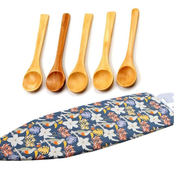 

spoons 5pc small wooden kit & 1pcs 140x50cm padded ironing board cover guard protect -navy