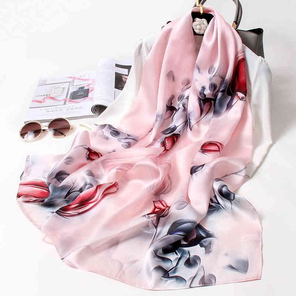 

spring pure scarves women 100% natural silk chinese painting style scarf elegant neckerchief shawls wraps for ladies, Blue;gray