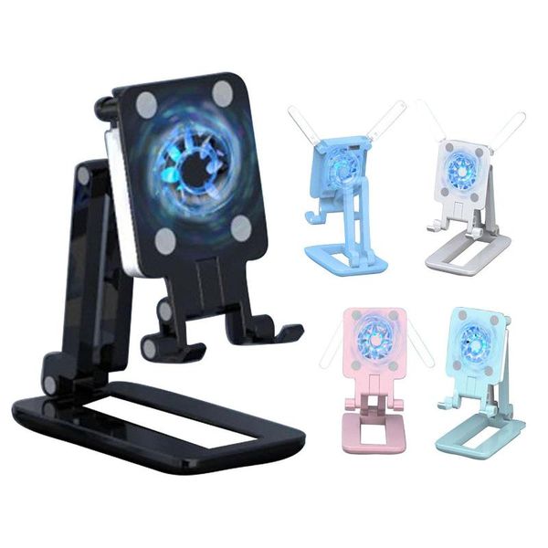 

mobile phone tablet live broadcast lazy bracket multi-function adjustable deskphone/tablet holder with fill lamp cooling fan cell mounts