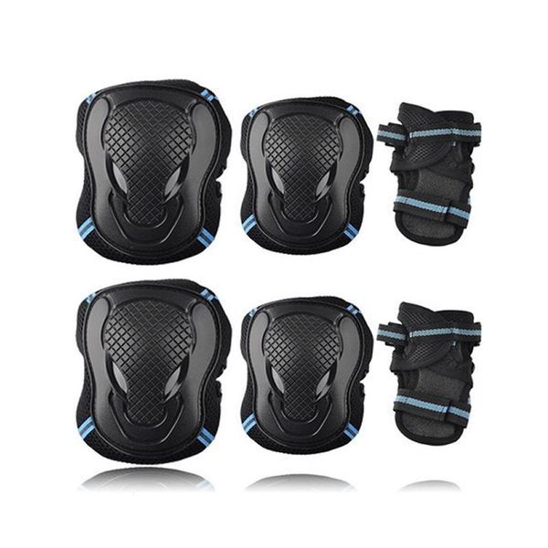 

elbow & knee pads 6pcs/set skateboard ice roller skating protective gear wrist guard cycling riding protector for men women kids, Black;gray