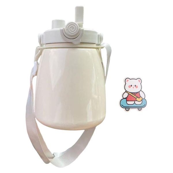

water bottles 1pc useful cartoon stickers straw vacuum insulation cup thermal (random sticker)