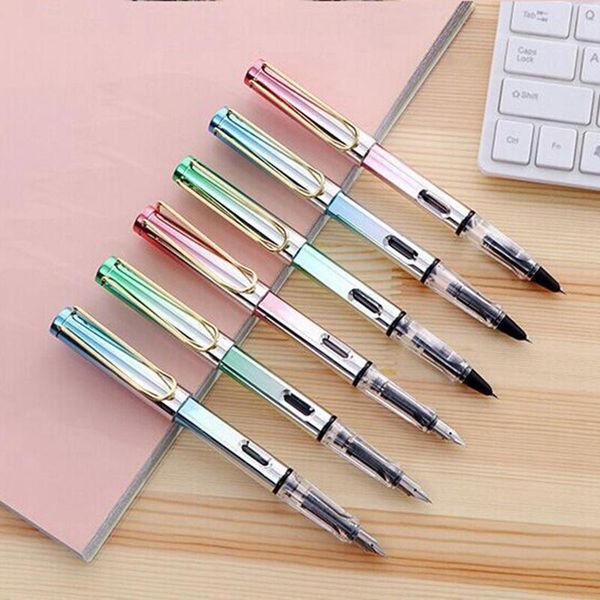 

0.38/0.5 mm colorful gradient fountain pen 8 color pick pens writing portable office school supplies