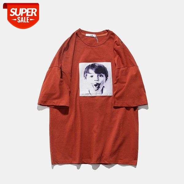 

harajuku kids pattern oversize short sleeve t shirt mens and womens loose o neck casual summer tees hip hop cotton tshirts #s528, White;black