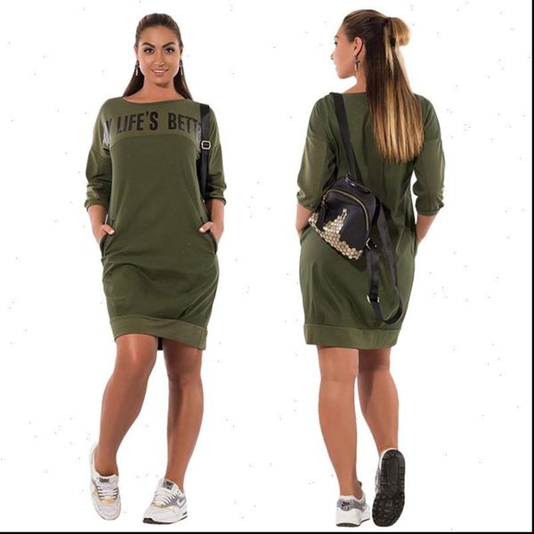 

5xl 6xl letter print women dresses size winter warm dress plus clothing casual elegant blue vestidos, Black;gray