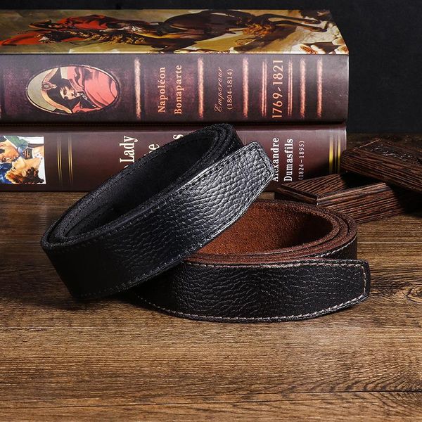

belts men's leather automatic buckle belt, Black;brown