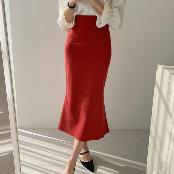 

skirts office ladies bodycon high-waist slim fit simple solid all match elegant femme faldas feminino vintage jupe summer, Black