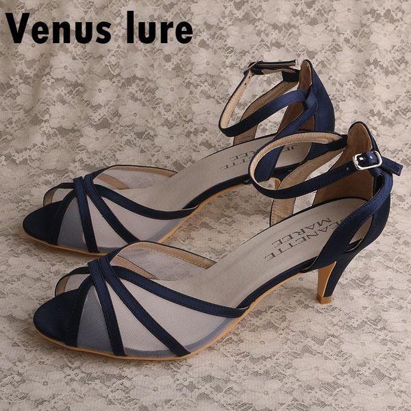 

spring summer high heels sandals navy satin wedding evening, Black
