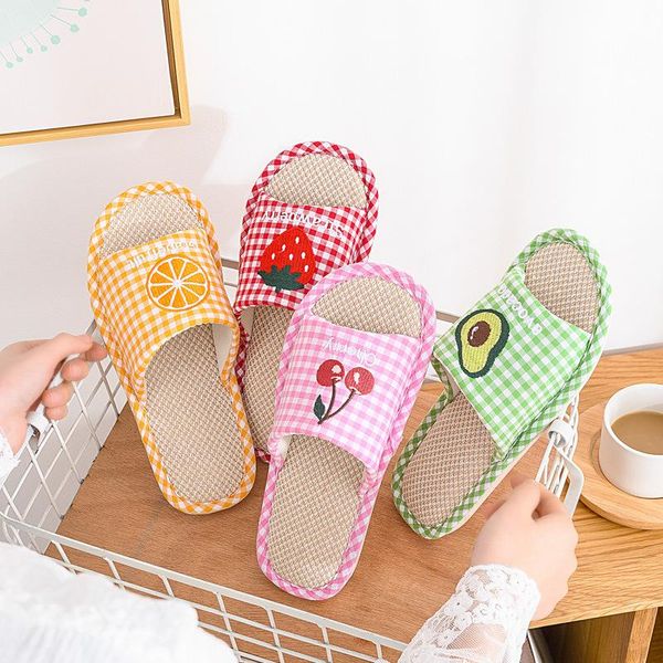 

slippers spring summer fruit floor slides soft bottom non-slip shoes women indoor household, Black