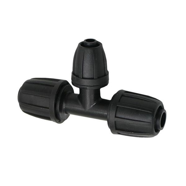 

watering equipments garden hose 1/2 to 3/8 reducing tee barb lock nut 16mm the 8/11 connectors 3 way connector 2pcs