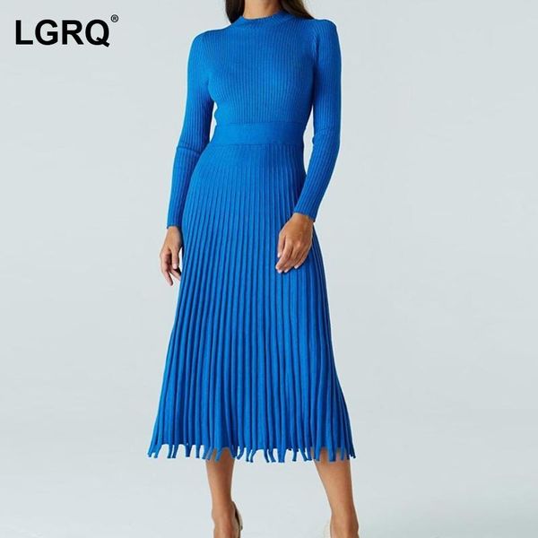 

casual dresses [lgrq] ladies knitted long slim vintage elegant party female sweater dress fashion tide autumn winter 2021 10 colors 19d2684, Black;gray