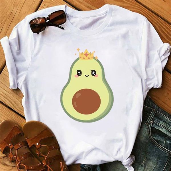 

cute avocado harajuku kawaii womens t shirts short sleeve vogue 90stshirt fashion tees clothes female femme, White