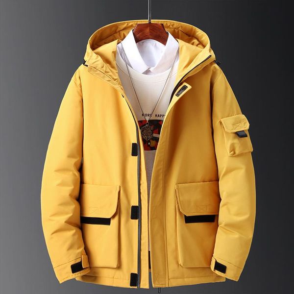 

men's down & parkas jacket winter short thick warm parka coat white man waterproof mens casaco masculino, Black
