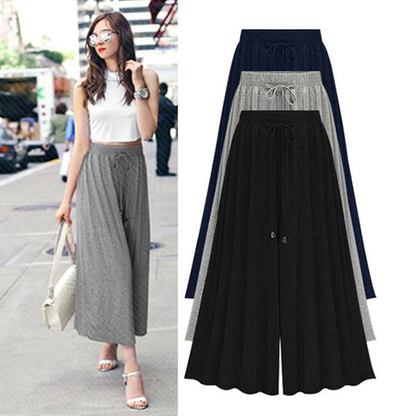 

women's pants & capris makuluya casual cozy modal comfortable elastic waist loose simple women flare basic lithe trousers thin ankle-le, Black;white