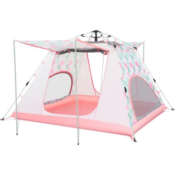 

tents and shelters camping picnic 3-4 people large space family printing automatic tent quick opening sunshade sunscreen pu1500