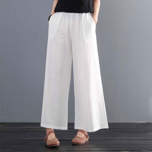 

women's jeans spring summer fashion women elastic waist tencel wide leg pants all-matched casual solid ankle-length loose m293 yd6, Blue