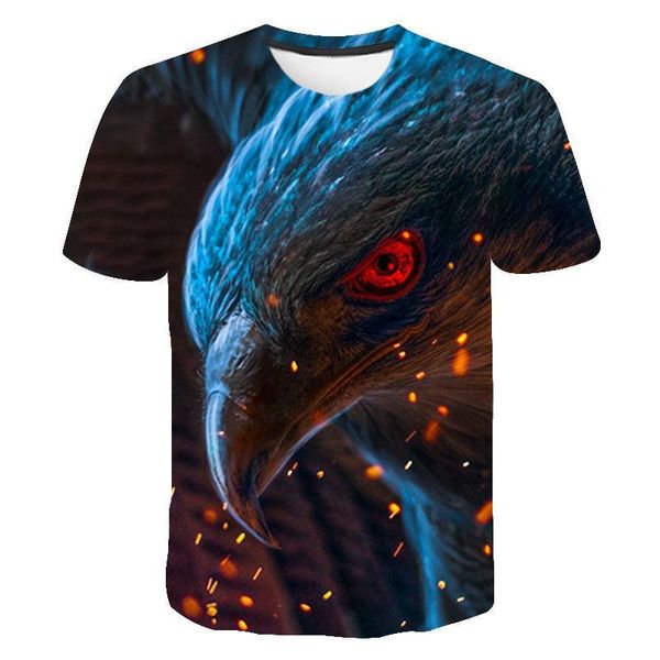 

men's t-shirts and women's 3d eagle printed t-shirts, fashionable street clothes, round neck short sleeves, hip-hop in, White;black