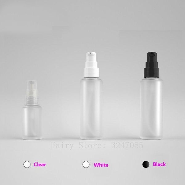 

storage bottles & jars 20ml50ml 20pcs/lot empty white glass cosmetic frosted vacuum lotion pump container,diy portable airless liquid packag