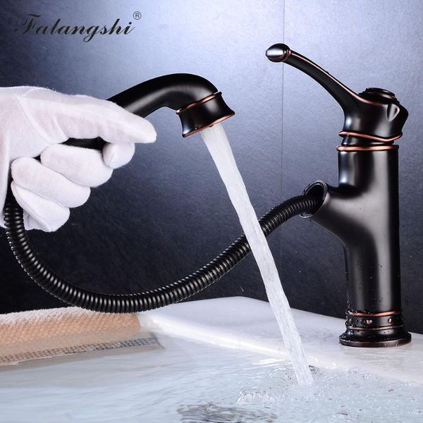 

bathroom sink faucets basin black bronze pull out style vessel mixer taps cold water deck mounted wb1060