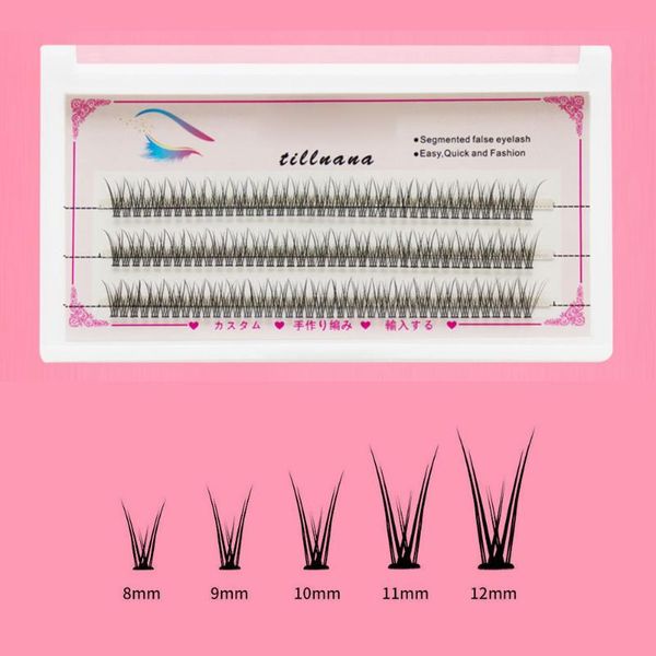 

false eyelashes professional fishtail bunches individual grafting cluster cilia natural extensions makeup tool