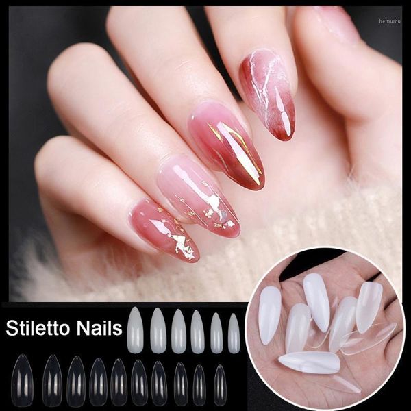 

500pcs/bag long stiletto french fake nails tips extra false painted party designed nail art salon tools1, Red;gold