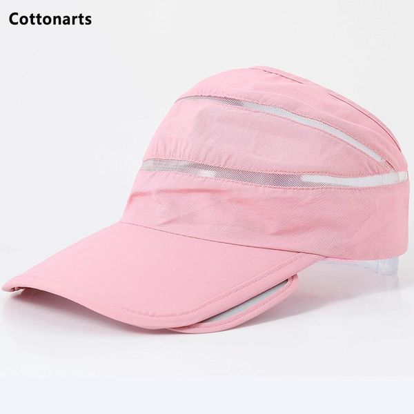 

wide brim hats women's cycling sunshade breathable sun hat female scalable empty adjustable baseball cap beach anti-uv visor caps, Blue;gray