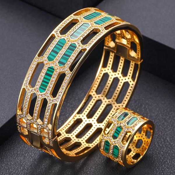 

earrings & necklace jankelly luxury unique african bangle ring set jewelry sets for women wedding cubic zircon crystal cz dubai bridal, Silver